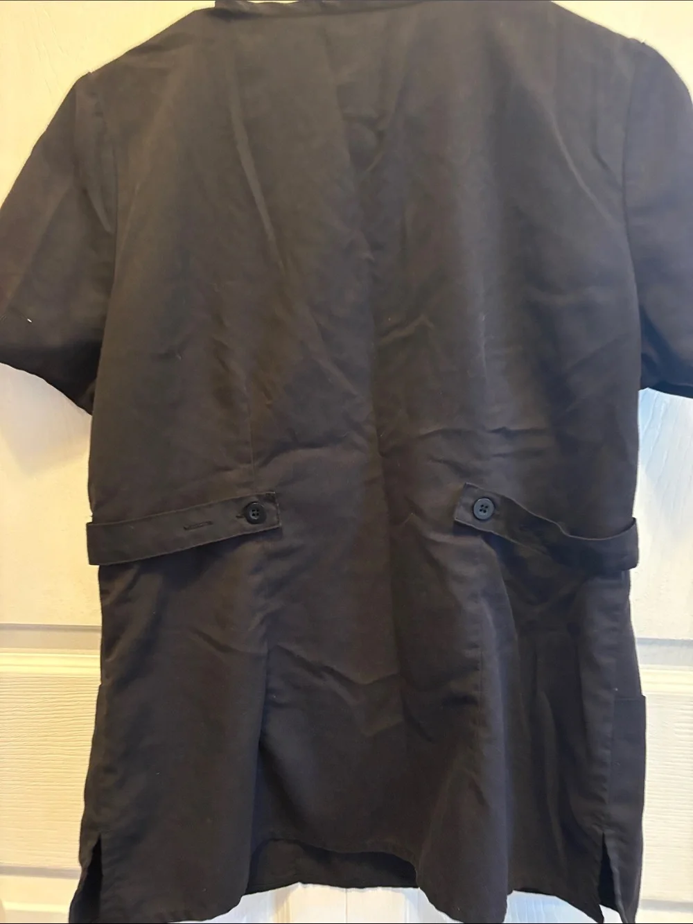 Greys Anatomy by Barco Black Mock Wrap Scrub Top Medical Uniform Medium M - Picture 7 of 8